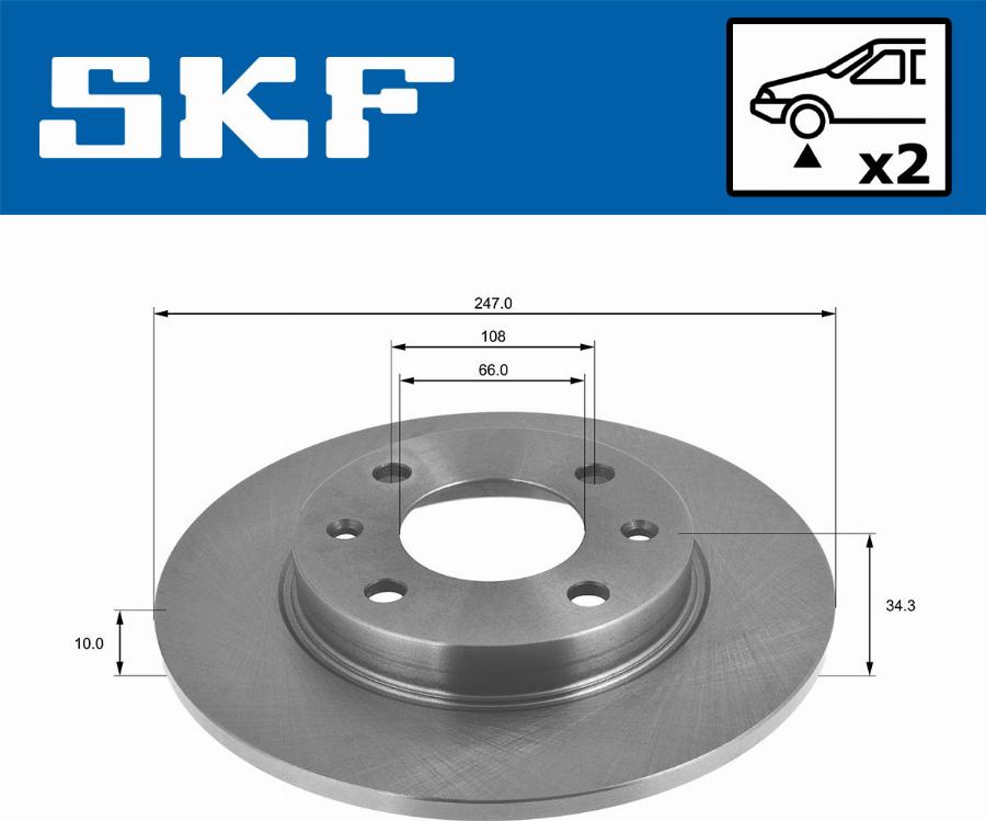 SKF VKBD 80165 S2 - Гальмівний диск autocars.com.ua