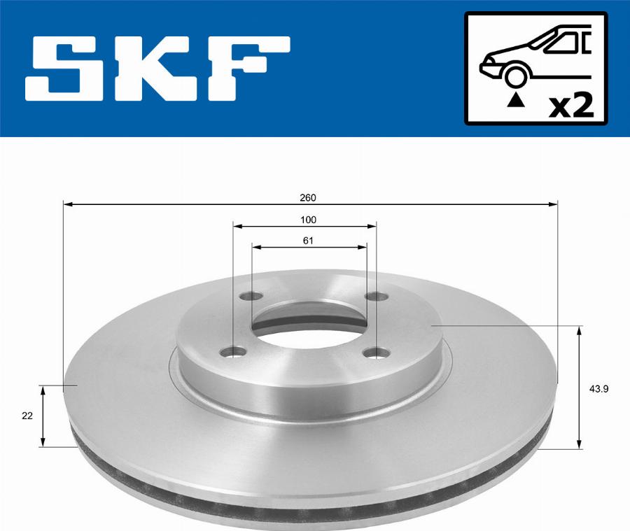 SKF VKBD 80166 V2 - Тормозной диск autodnr.net