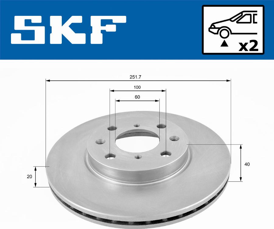 SKF VKBD 80167 V2 - Гальмівний диск autocars.com.ua