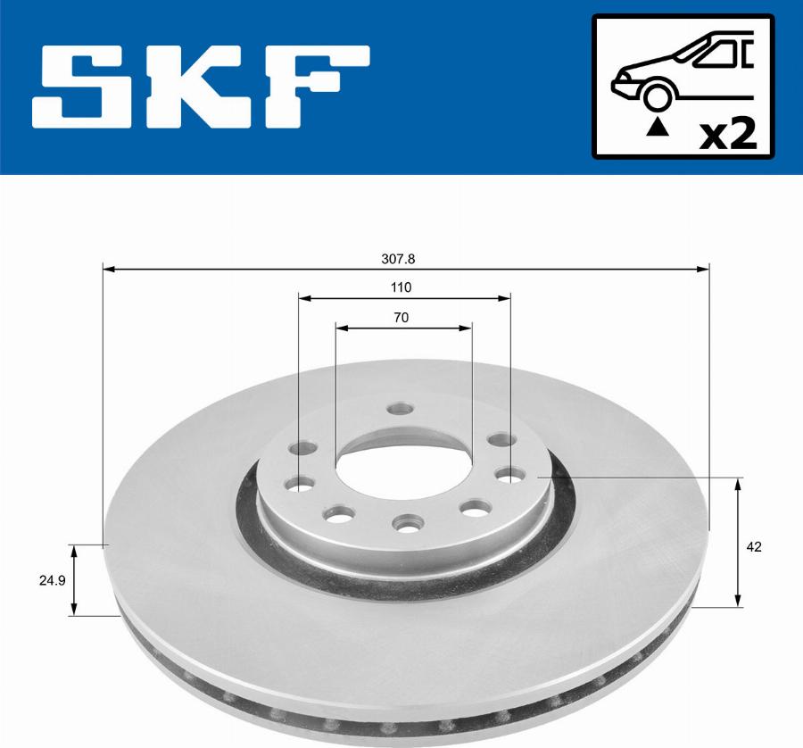 SKF VKBD 80170 V2 - Гальмівний диск autocars.com.ua