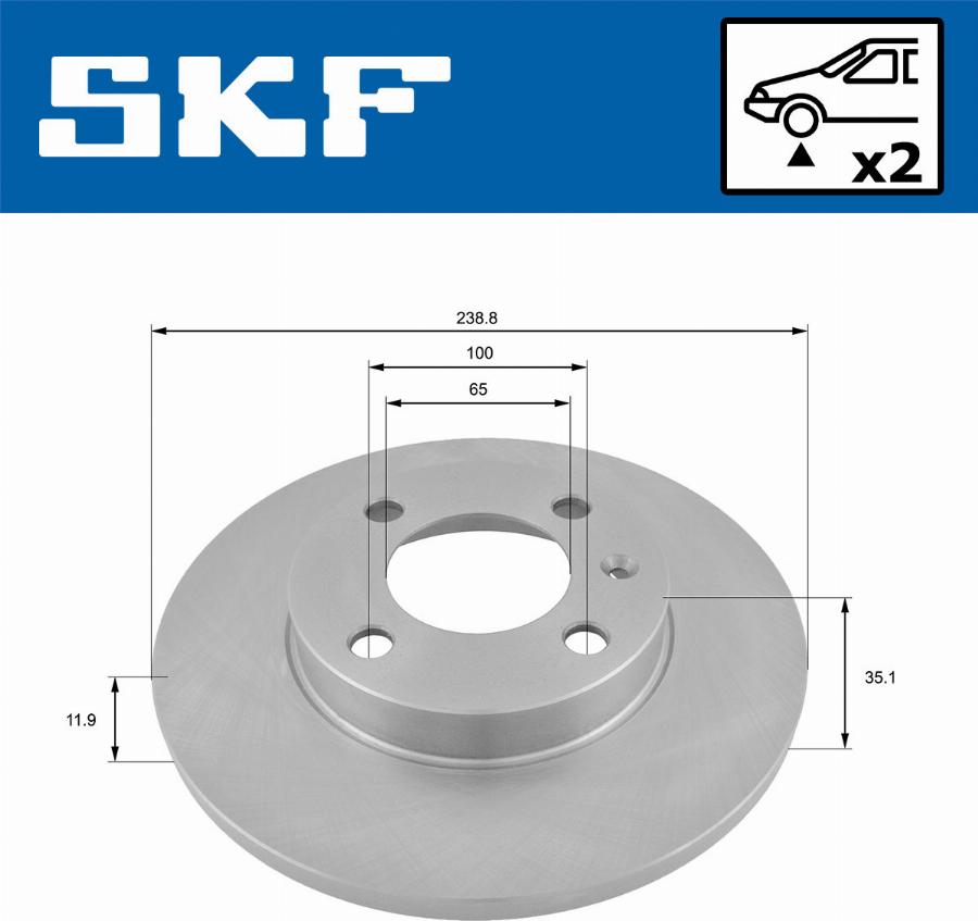 SKF VKBD 80184 S2 - Тормозной диск autodnr.net