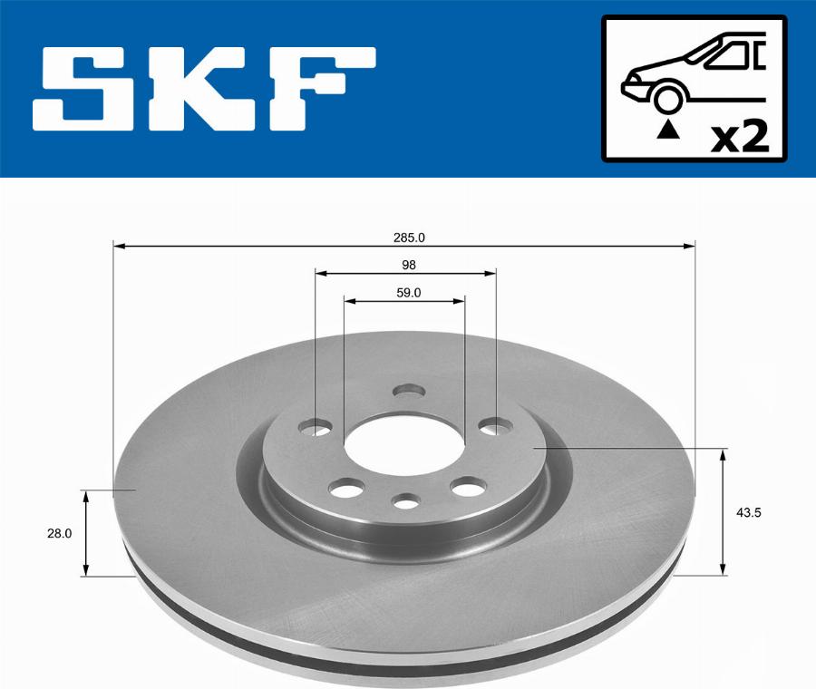 SKF VKBD 80208 V2 - Тормозной диск avtokuzovplus.com.ua