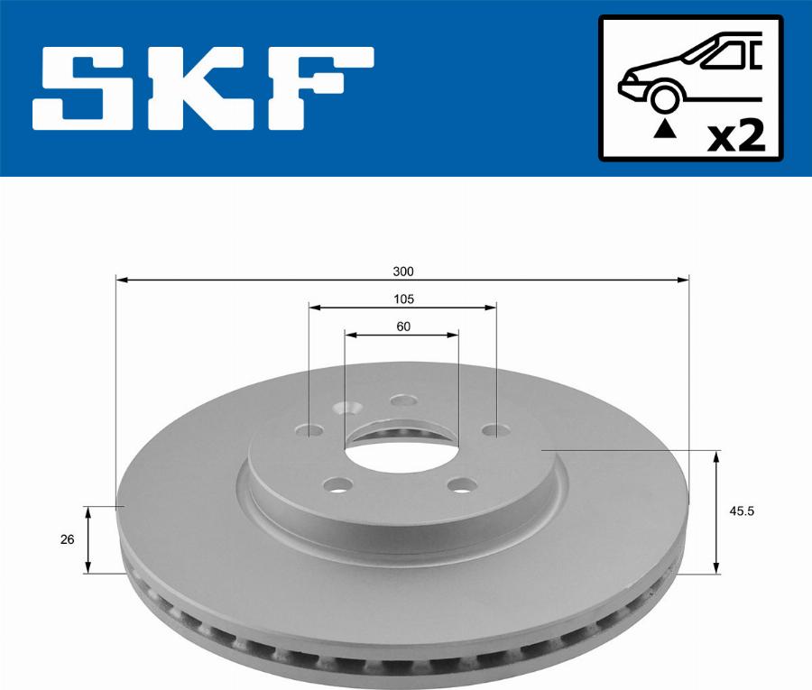 SKF VKBD 80221 V2 - Гальмівний диск autocars.com.ua