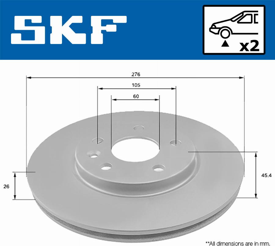 SKF VKBD 80222 V2 - Гальмівний диск autocars.com.ua