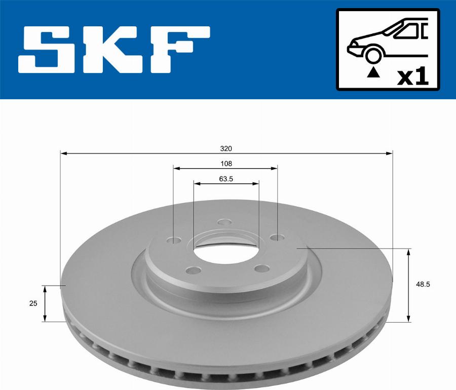 SKF VKBD 80223 V1 - Гальмівний диск autocars.com.ua