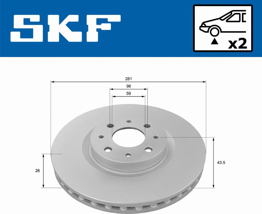 SKF VKBD 80225 V2 - Гальмівний диск autocars.com.ua