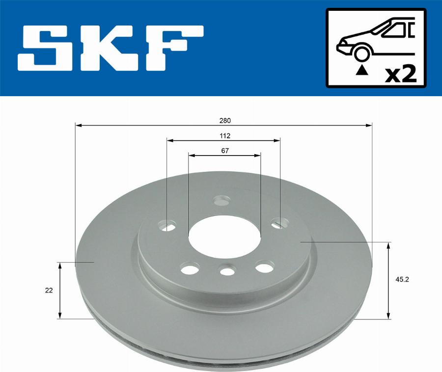 SKF VKBD 80244 V2 - Гальмівний диск autocars.com.ua