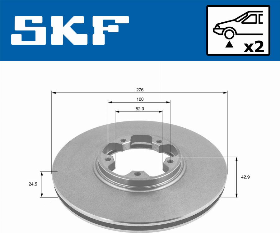 SKF VKBD 80255 V2 - Тормозной диск avtokuzovplus.com.ua