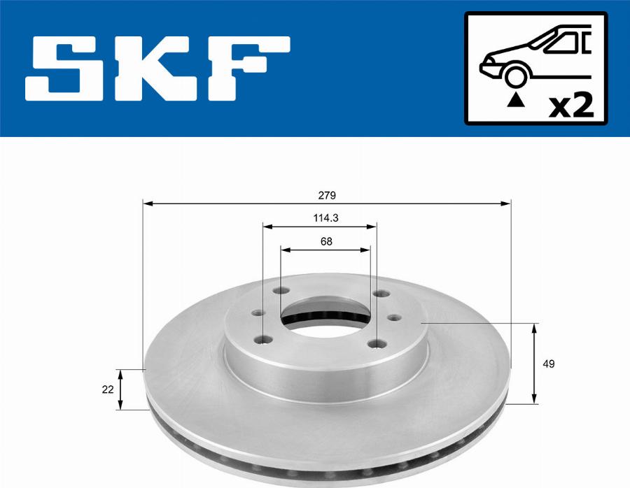 SKF VKBD 80264 V2 - Тормозной диск avtokuzovplus.com.ua