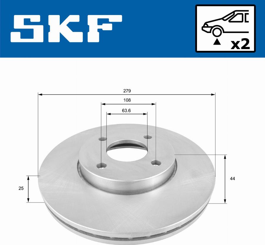 SKF VKBD 80271 V2 - Гальмівний диск autocars.com.ua