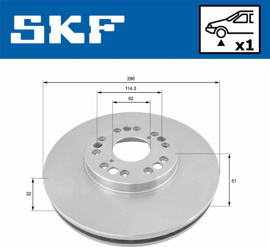 SKF VKBD 80278 V1 - Гальмівний диск autocars.com.ua