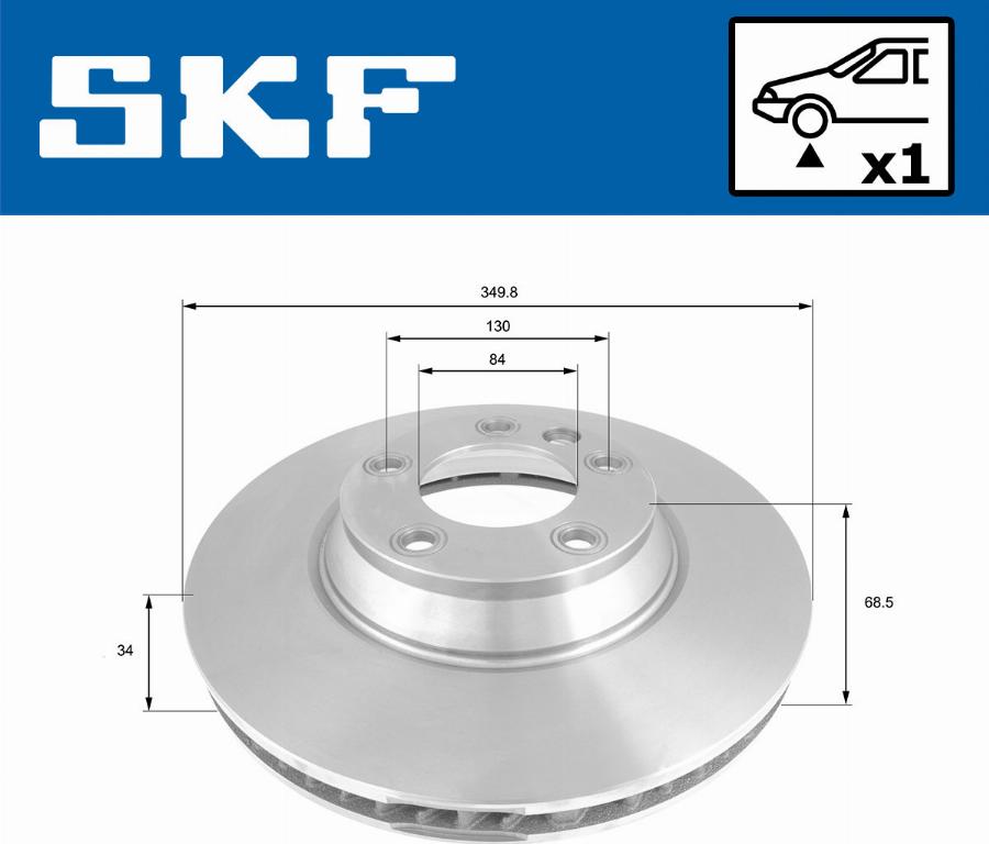 SKF VKBD 80284 V1 - Гальмівний диск autocars.com.ua