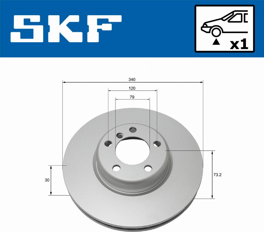 SKF VKBD 80297 V1 - Гальмівний диск autocars.com.ua