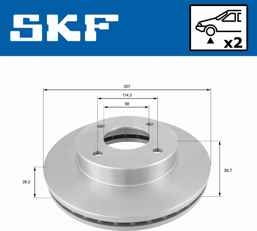 SKF VKBD 80300 V2 - Гальмівний диск autocars.com.ua