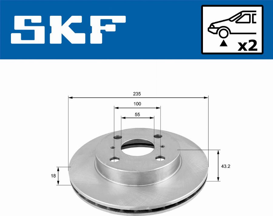 SKF VKBD 80302 V2 - Тормозной диск avtokuzovplus.com.ua