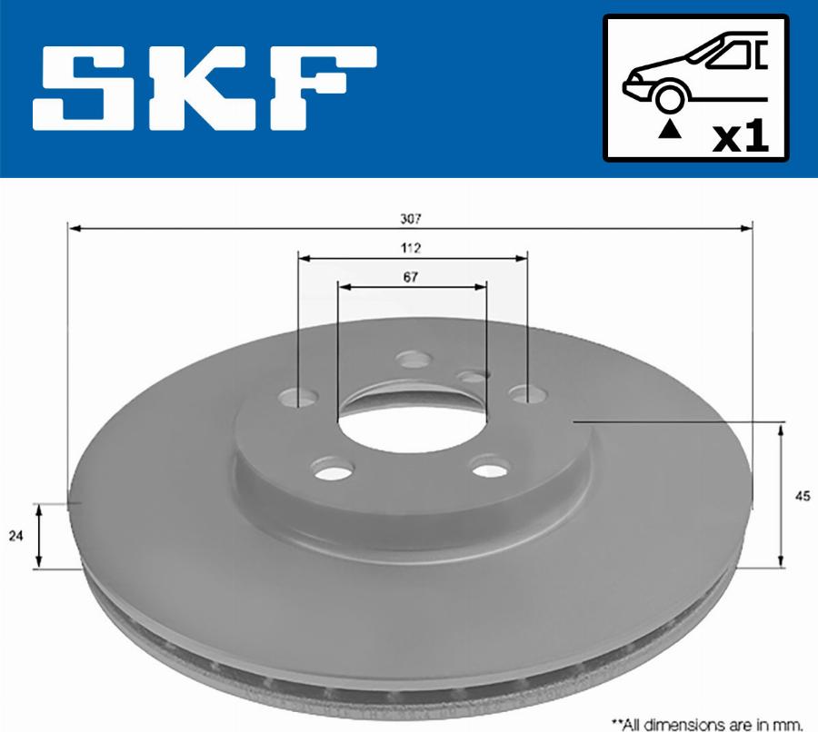 SKF VKBD 80304 V1 - Тормозной диск avtokuzovplus.com.ua