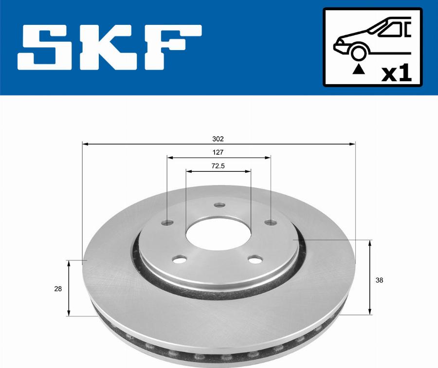 SKF VKBD 80312 V1 - Гальмівний диск autocars.com.ua