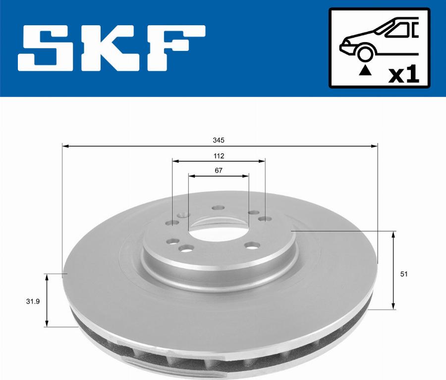 SKF VKBD 80315 V1 - Гальмівний диск autocars.com.ua