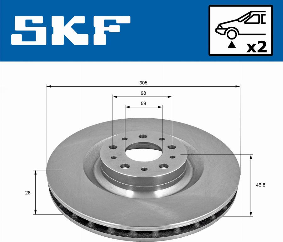 SKF VKBD 80317 V2 - Гальмівний диск autocars.com.ua