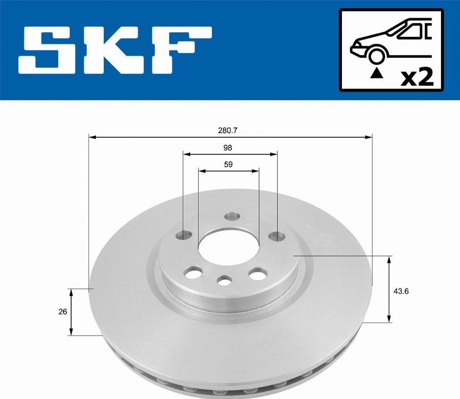 SKF VKBD 80400 V2 - Гальмівний диск autocars.com.ua