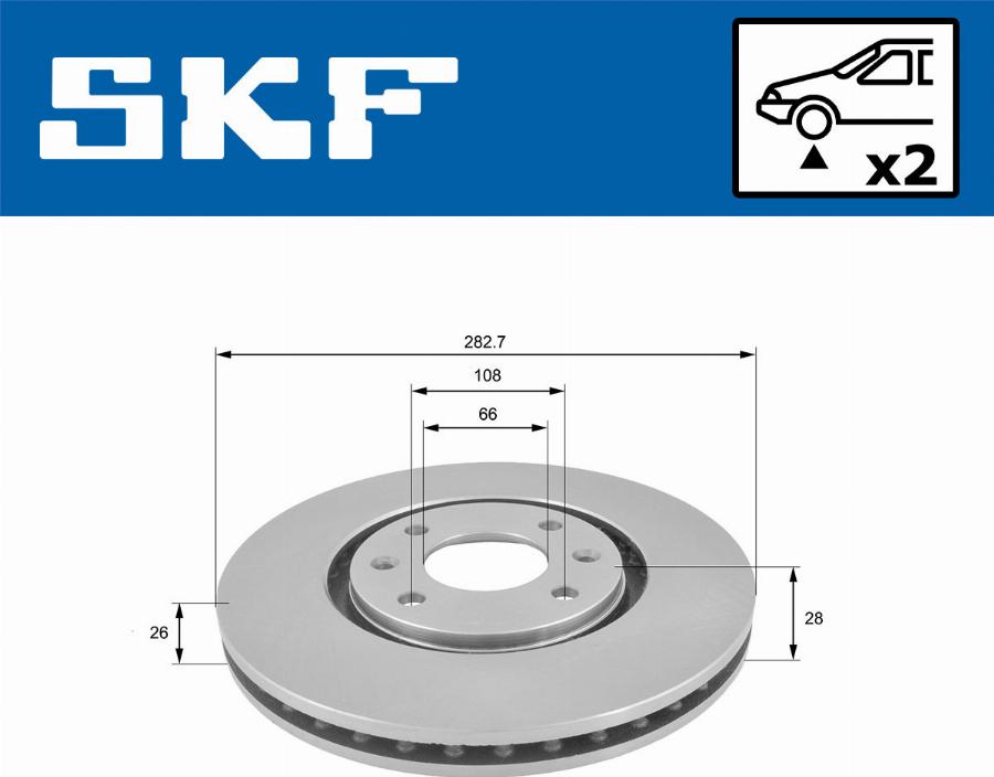 SKF VKBD 80412 V2 - Гальмівний диск autocars.com.ua