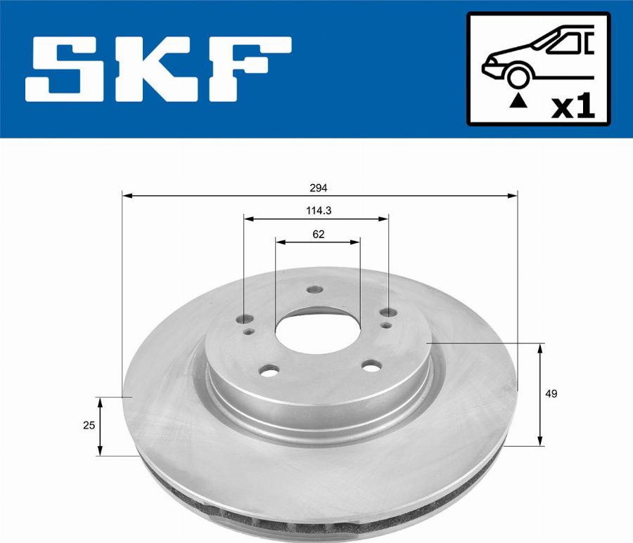 SKF VKBD 80414 V1 - Гальмівний диск autocars.com.ua