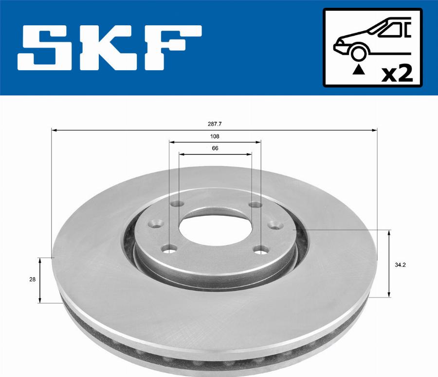 SKF VKBD 80428 V2 - Тормозной диск avtokuzovplus.com.ua