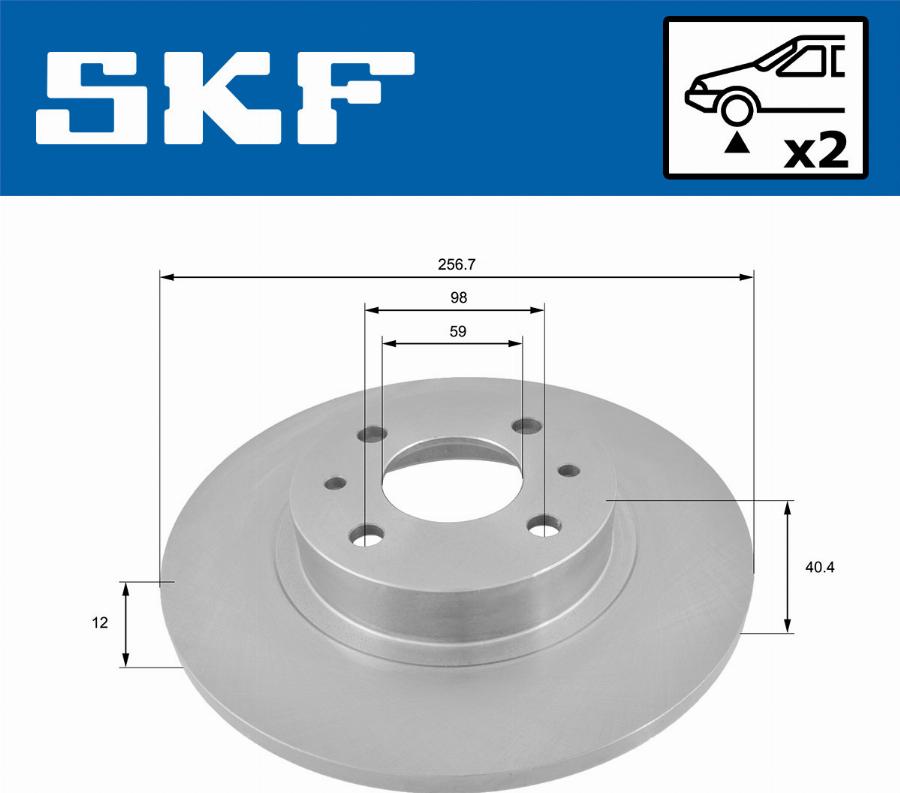 SKF VKBD 80434 S2 - Тормозной диск avtokuzovplus.com.ua