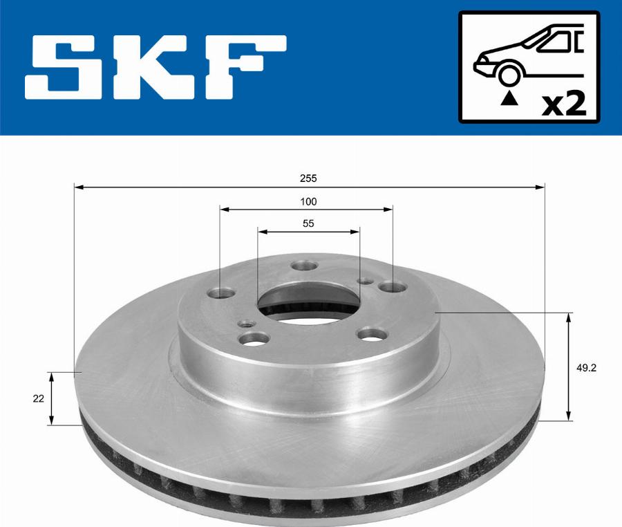 SKF VKBD 80453 V2 - Тормозной диск avtokuzovplus.com.ua