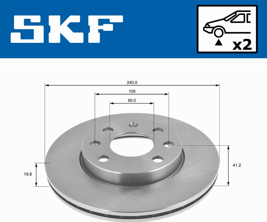 SKF VKBD 80464 V2 - Гальмівний диск autocars.com.ua