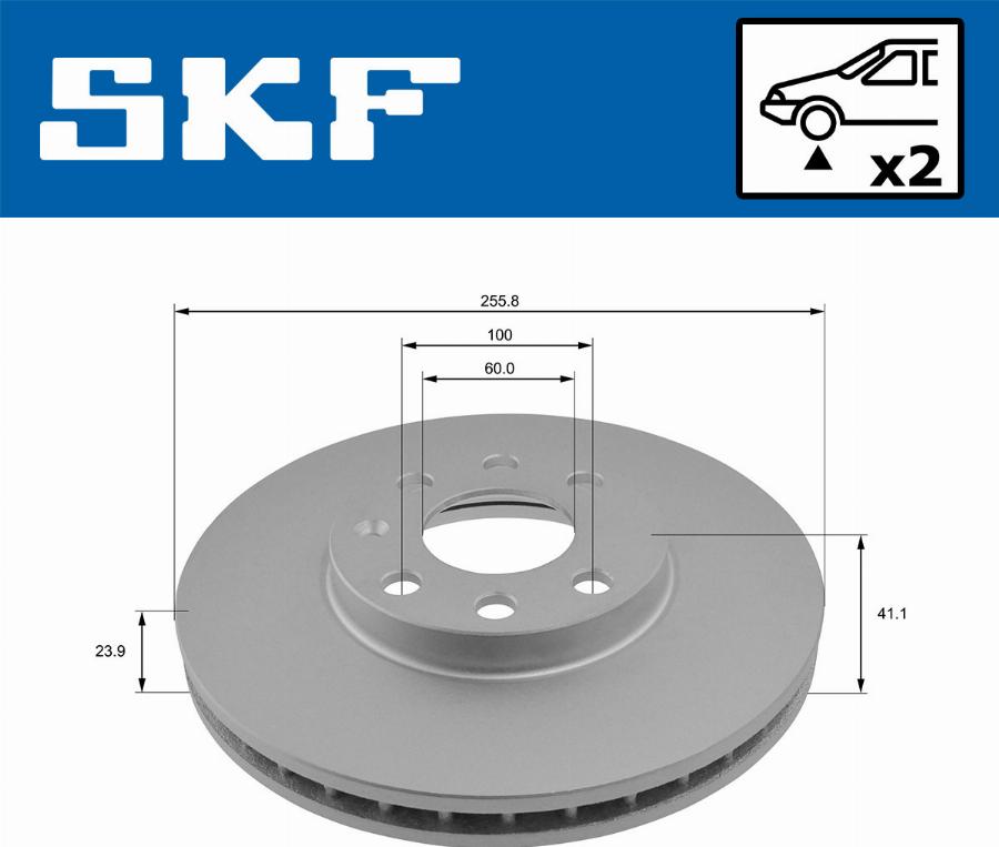 SKF VKBD 80511 V2 - Гальмівний диск autocars.com.ua