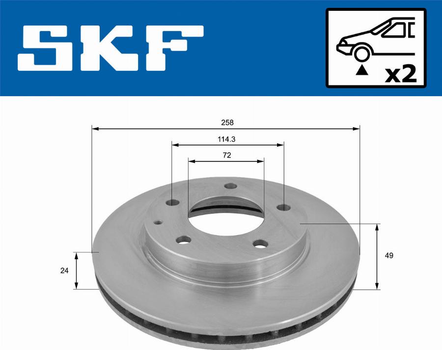 SKF VKBD 80518 V2 - Тормозной диск avtokuzovplus.com.ua