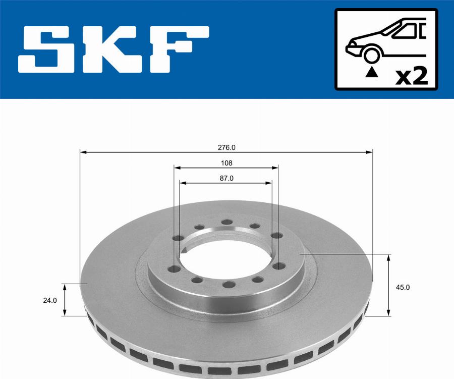 SKF VKBD 80550 V2 - Гальмівний диск autocars.com.ua