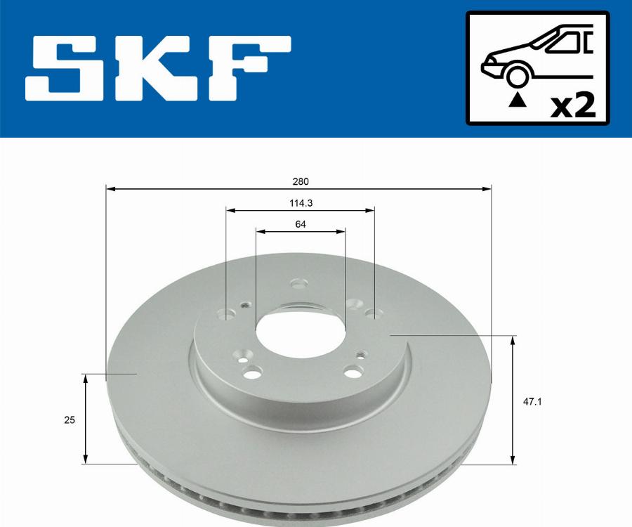 SKF VKBD 80616 V2 - Гальмівний диск autocars.com.ua