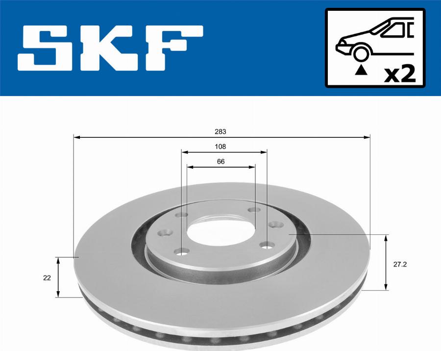 SKF VKBD 80650 V2 - Гальмівний диск autocars.com.ua