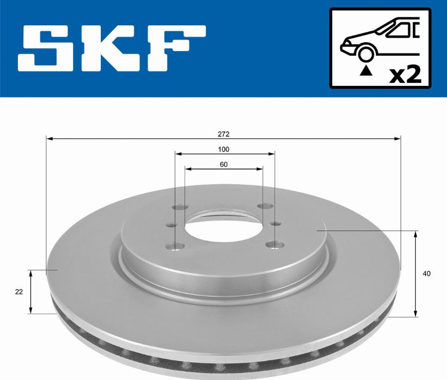 SKF VKBD 80748 V2 - Гальмівний диск autocars.com.ua