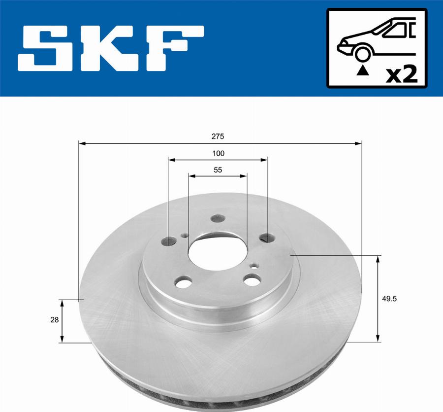 SKF VKBD 80774 V2 - Тормозной диск avtokuzovplus.com.ua