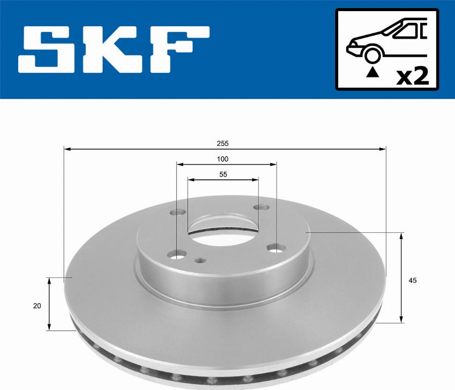 SKF VKBD 80804 V2 - Гальмівний диск autocars.com.ua