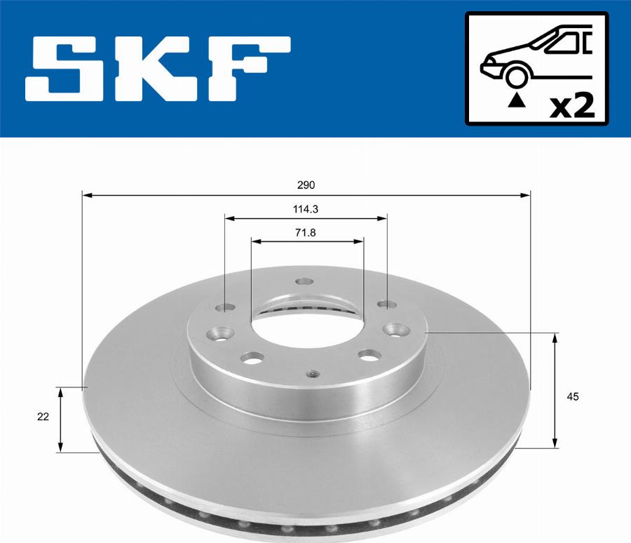 SKF VKBD 80807 V2 - Тормозной диск avtokuzovplus.com.ua