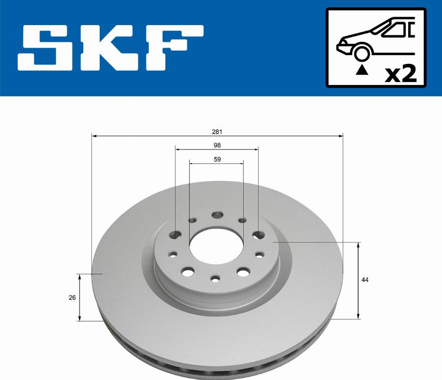 SKF VKBD 80809 V2 - Тормозной диск avtokuzovplus.com.ua