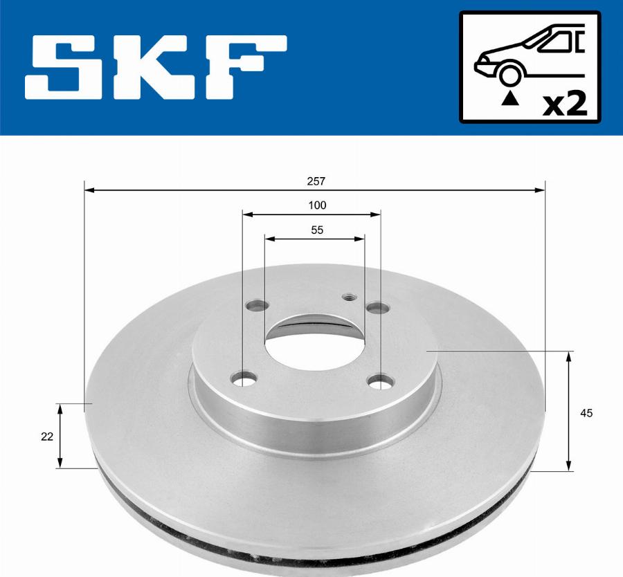 SKF VKBD 80810 V2 - Гальмівний диск autocars.com.ua