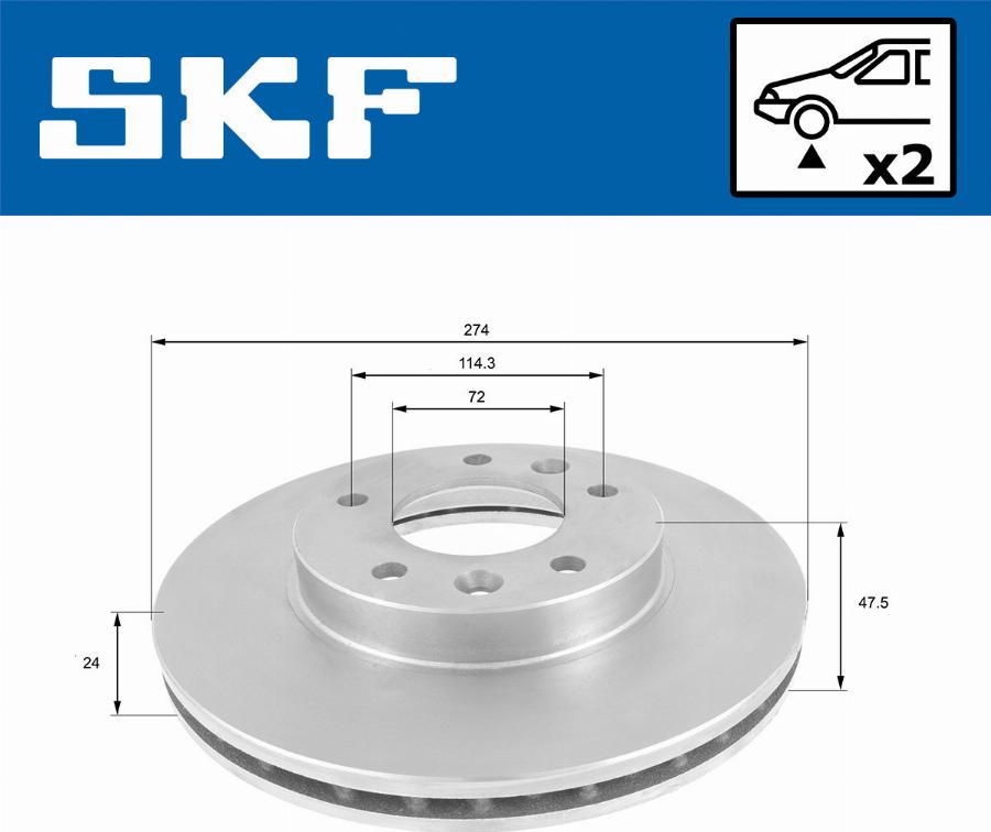 SKF VKBD 80827 V2 - Гальмівний диск autocars.com.ua