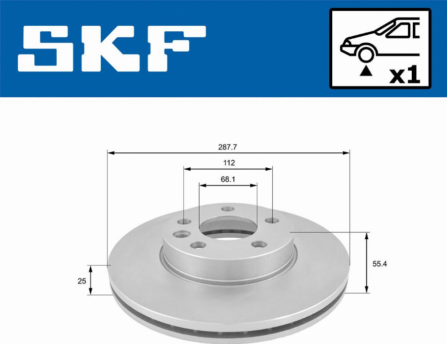 SKF VKBD 80838 V1 - Гальмівний диск autocars.com.ua