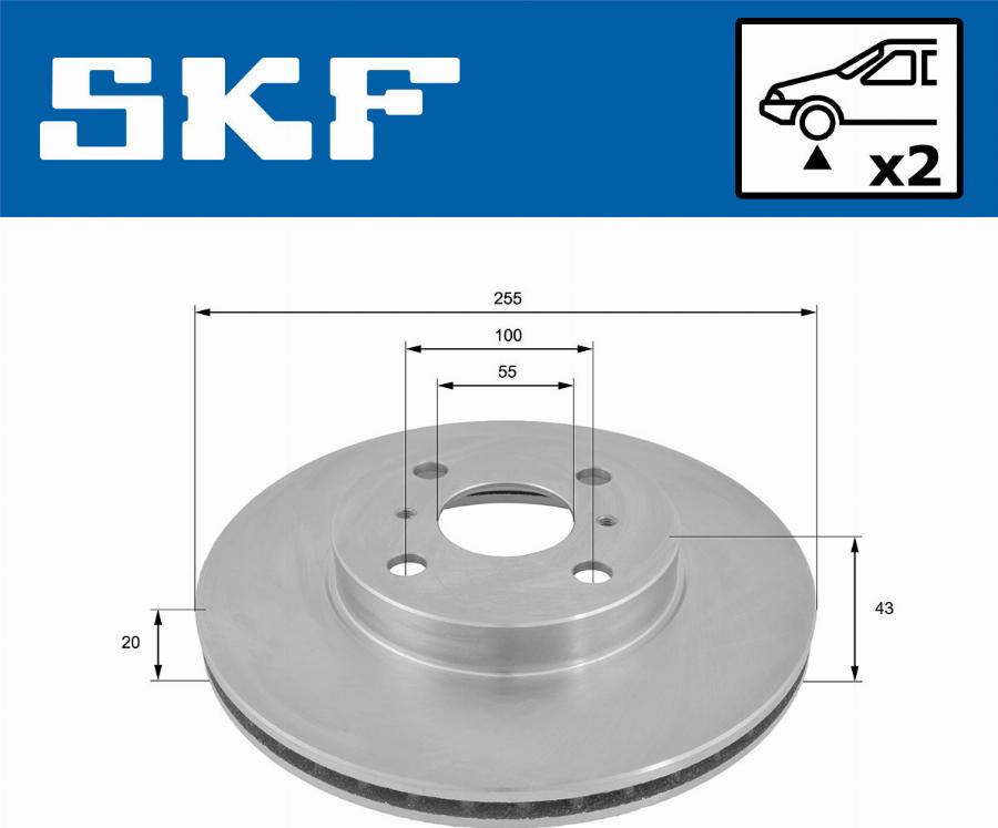 SKF VKBD 80839 V2 - Тормозной диск avtokuzovplus.com.ua