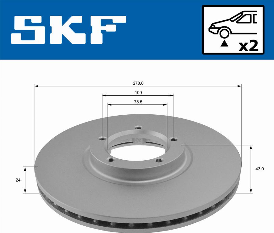 SKF VKBD 80849 V2 - Тормозной диск avtokuzovplus.com.ua