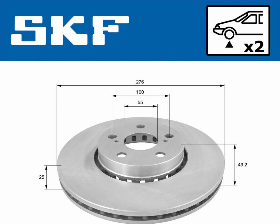 SKF VKBD 80853 V2 - Тормозной диск avtokuzovplus.com.ua