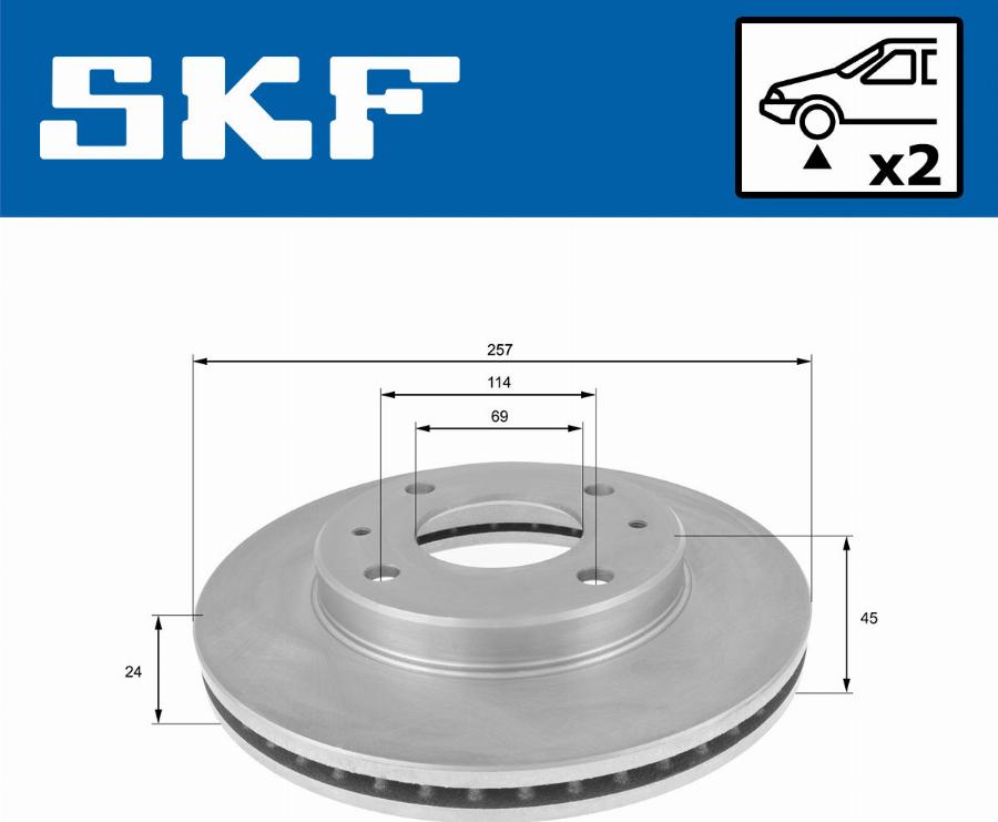 SKF VKBD 80867 V2 - Тормозной диск avtokuzovplus.com.ua