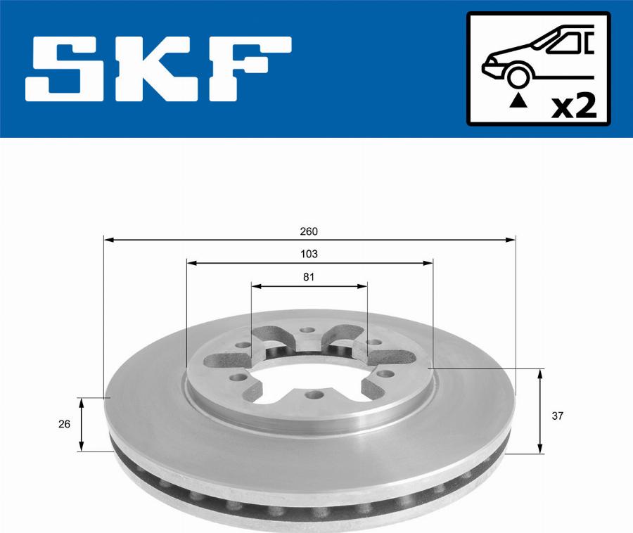 SKF VKBD 80910 V2 - Гальмівний диск autocars.com.ua