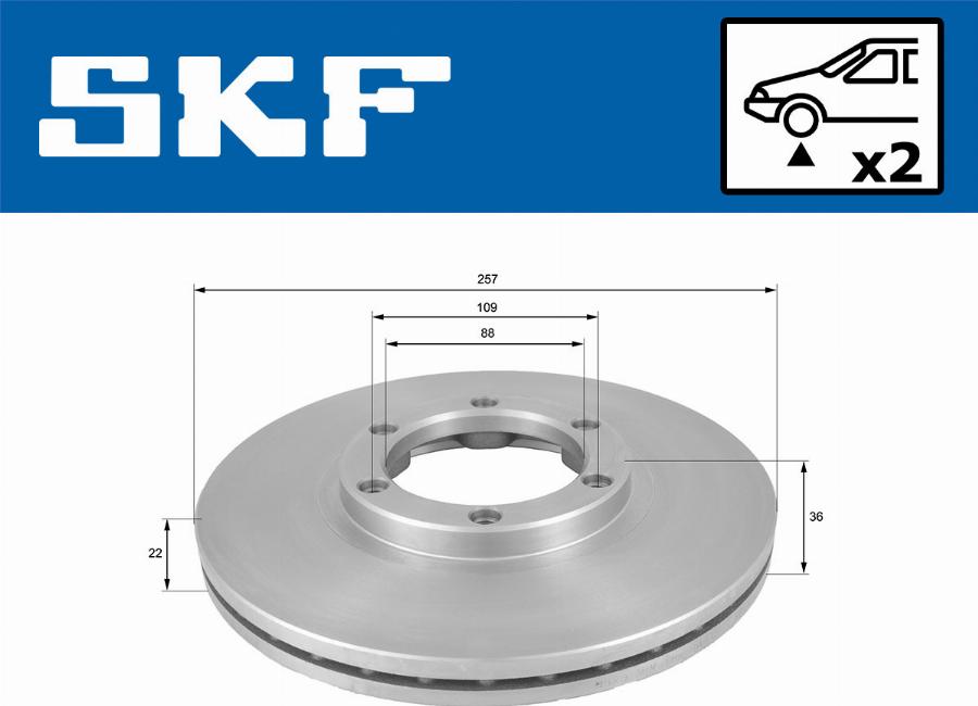 SKF VKBD 80955 V2 - Тормозной диск avtokuzovplus.com.ua