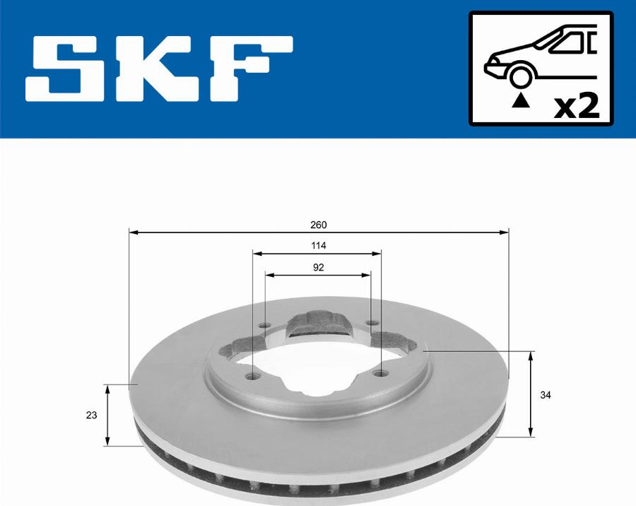 SKF VKBD 80992 V2 - Гальмівний диск autocars.com.ua